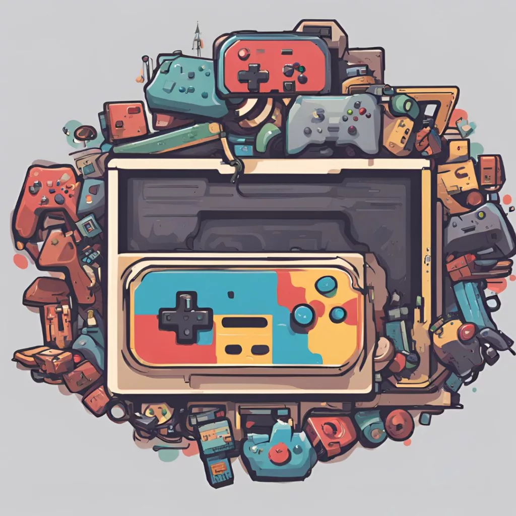  AI Generated video games illustration. Gaming industry