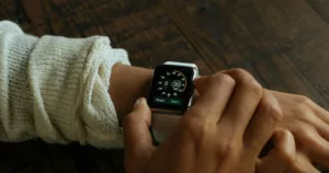 man wearing an apple watch