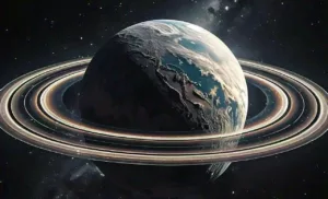 AI GENERATED IMAGE OF Earth with Saturn-Like Rings