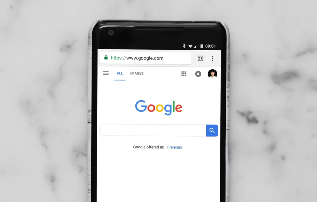 google search in a smartphone