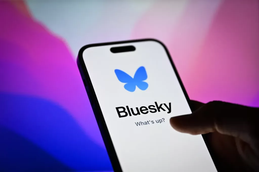 Bluesky opened in an smartphone