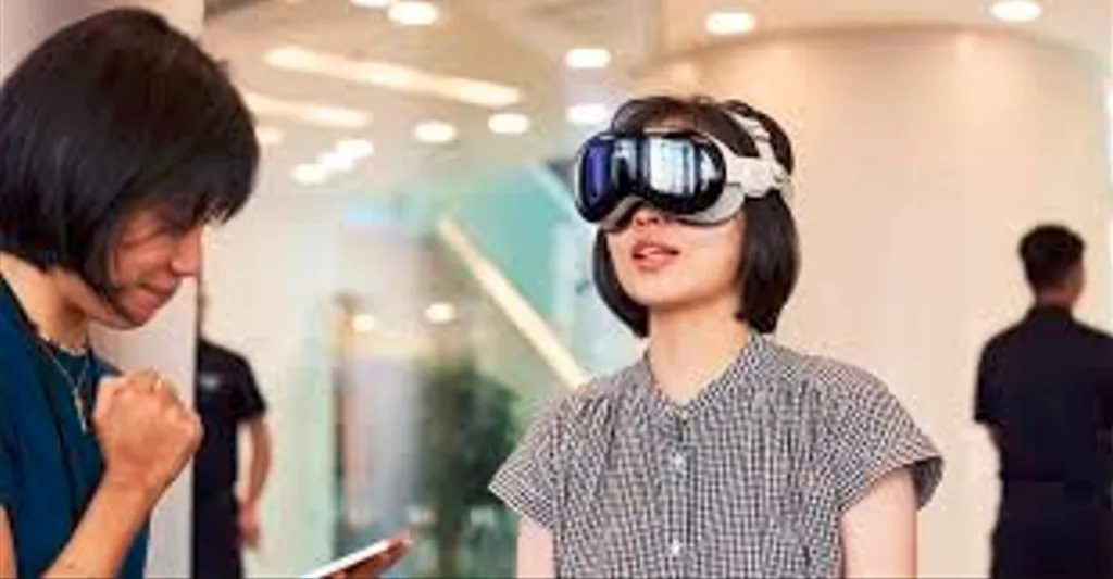 girl wearing vr