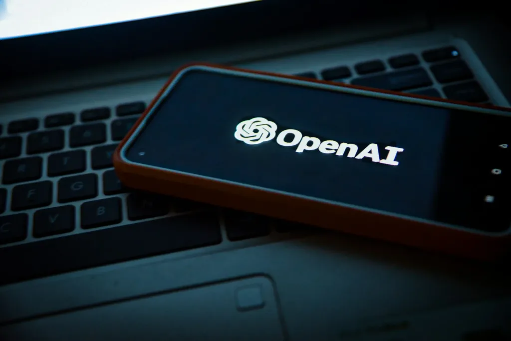 openAI logo in phone screen