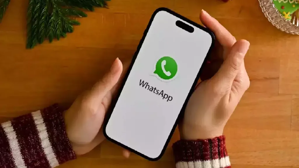 WhatsApp logo in a phone