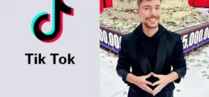 mrbeast with money and tiktok logo